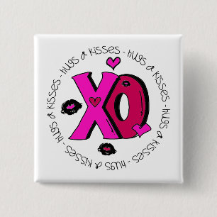 Valentine Hugs och Kisses Knapp