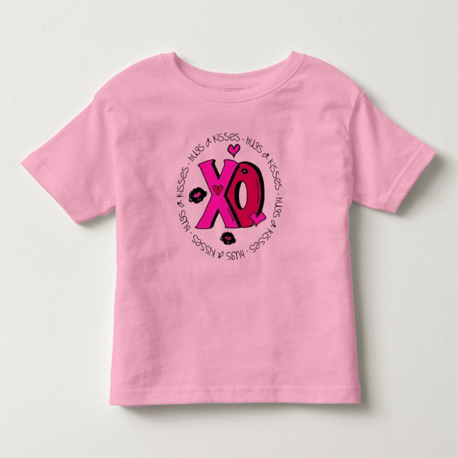 Valentine Hugs och Kisses T-shirt (Framsida)