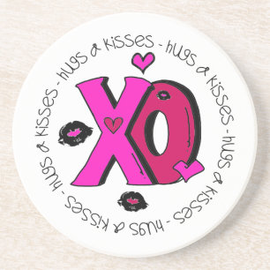 Valentine Hugs och Kisses Underlägg Sandsten