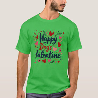 Valentine hundar 2025 kompisretro t shirt
