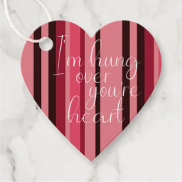 Valentine Hung over Din hjärteRoligt Rand Red Rosa Gåvor Etiketter