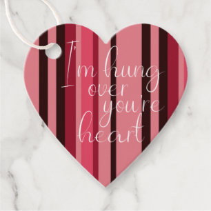 Valentine Hung over Din hjärteRoligt Rand Red Rosa Gåvor Etiketter