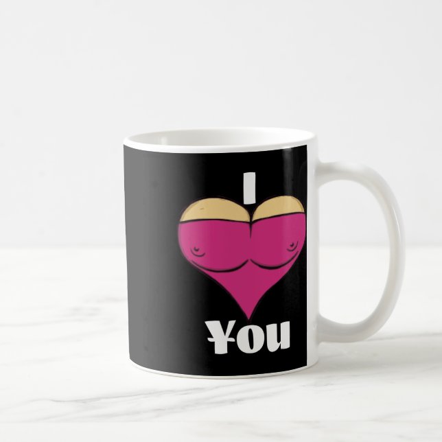 Valentine I Kärlek dig med mitt stora bröst hjärta Kaffemugg (Höger)
