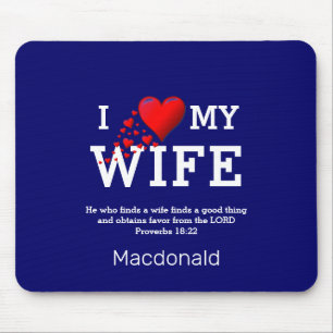 Valentine I KÄRLEK MY WIFE Mouse Pad Musmatta