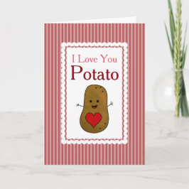 Valentine I Kärlek You Potato, Rosa Rand Helgkort