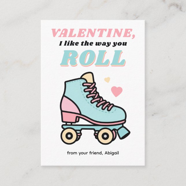 Valentine I Like the Way You Roll Anteckningskort (Framsida)
