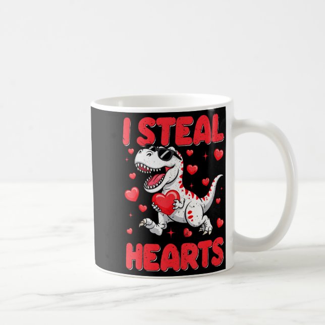 Valentine I Steal Hearts Trex Dino Toddler Kids Ba Kaffemugg (Höger)