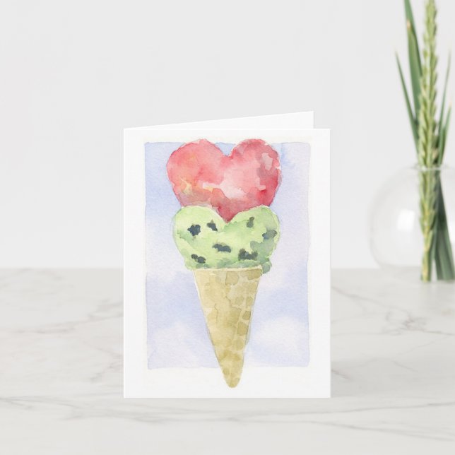 Valentine Ice Cream - anteckningskort (Framsida)