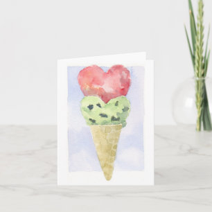 Valentine Ice Cream - anteckningskort