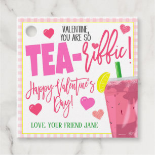 Valentine Iced Tea Gift Märkres Gåvor Etiketter