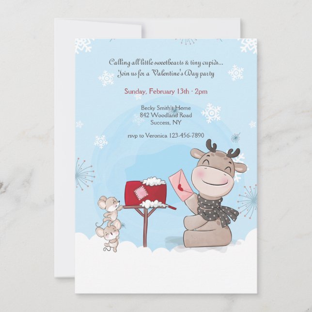 Valentine-inbjudan, för barn inbjudningar (Framsida)