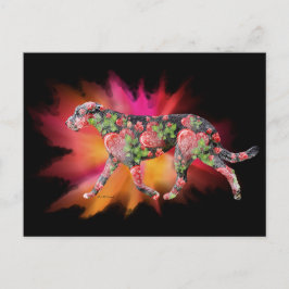 Valentine Irish Wolfhound stänk i färg Vykort