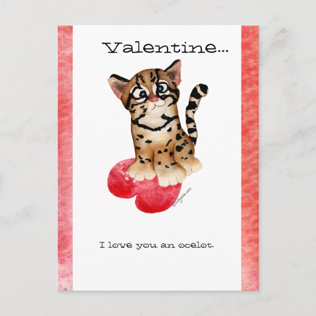 Valentine, jag älskar dig En Ocelot vykort (Framsida)