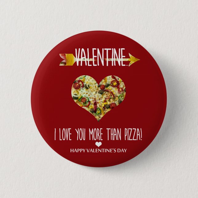 Valentine, jag älskar dig mer än pizza knapp (Framsida)
