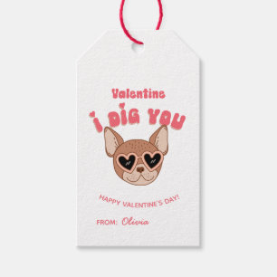 Valentine, jag gräver dig! Coola Groovy Hund Presentetikett