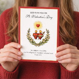 Valentine Jesus Catholic Religious Sacred Heart Helgkort