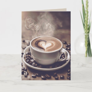 Valentine-kaffe med hjärta kort