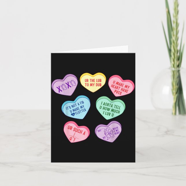 Valentine kardiolog Hjärtan Godis Ekg Tech Telem Kort (Framsida)