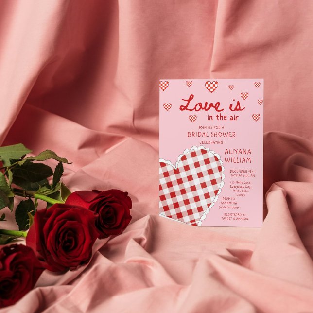 Valentine Kärlek är i Luft Rosa Möhippa Inbjudningar (Skapare uppladdad)