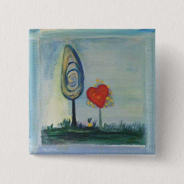 Valentine, Kärlek Badge Knapp (Framsida)