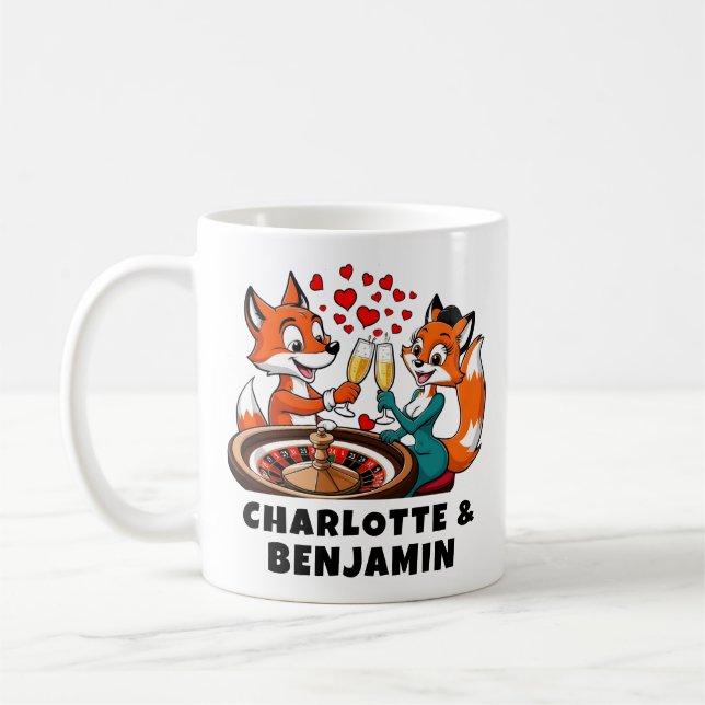 Valentine Kärlek | Foxy Dam Stole Sly Fox's Heart Kaffemugg (Vänster)