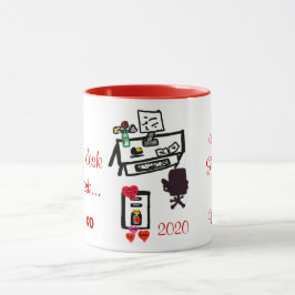 Valentine Kärlek Hearts Office Desk Namn Mugg