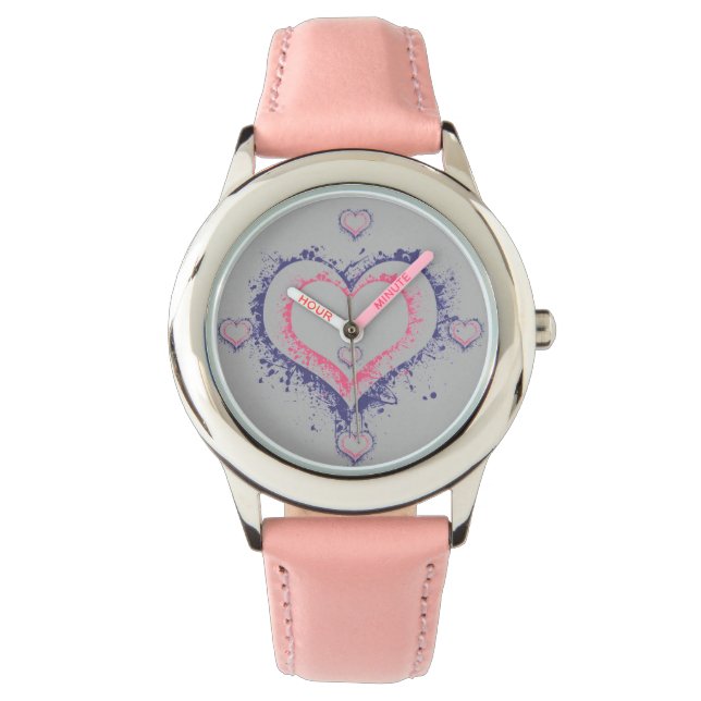 valentine kärlek hjärtan kärlek roligt armbandsur (Framsida)