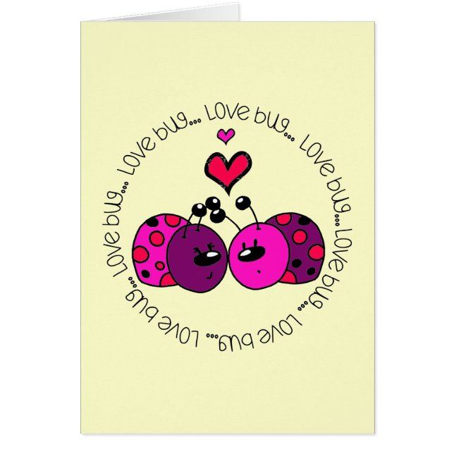Valentine Kärlek Kryp Hälsningskort (Framsidan)