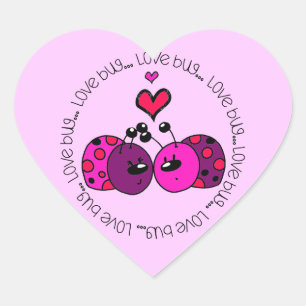 Valentine Kärlek Kryp Hjärtformat Klistermärke