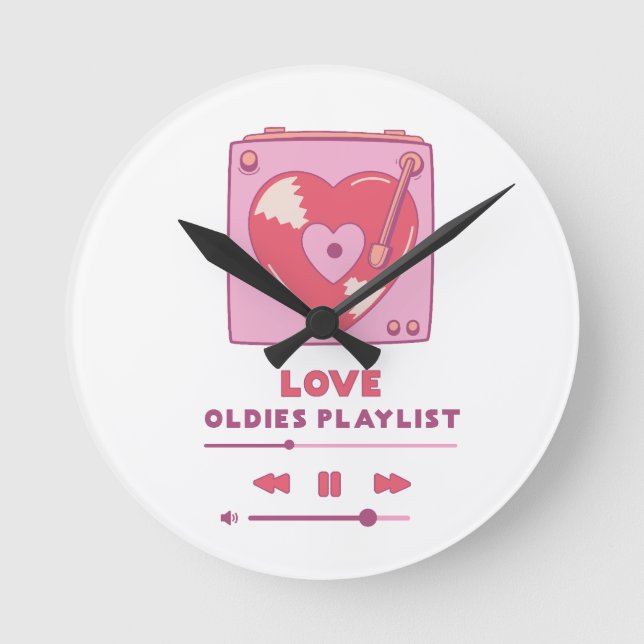 Valentine Kärlek Oldies Playlist Rund Klocka (Framsida)
