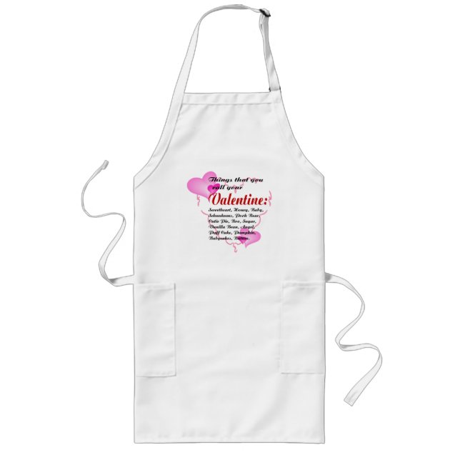 Valentine Kärlek Pet Namn Apron Långt Förkläde (Framsidan)