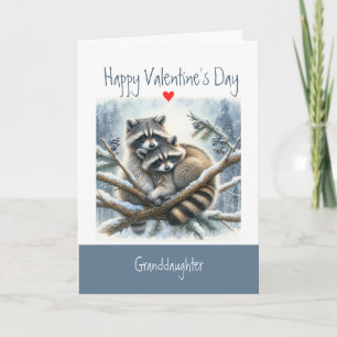 Valentine Kärlek Roligt Raccoon Kisses Granddotter Helgkort