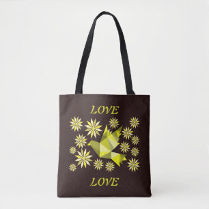 VALENTINE KÄRLEK Tote med kreativ med blomma Tygkasse