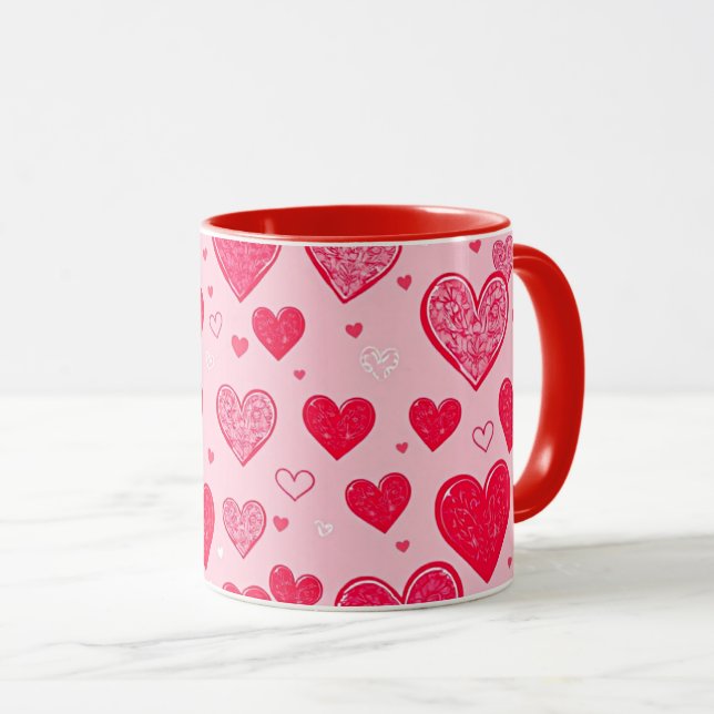 Valentine Kärlek-Valentine Hearts Mugg (Framsida höger)