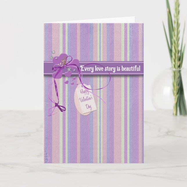 Valentine kärlekshistoria  helgkort (Framsida)