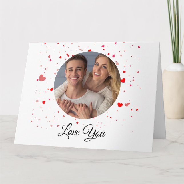 Valentine Kärlekskort | Romantisk för Honom & Henn Tack Kort (Framsida)