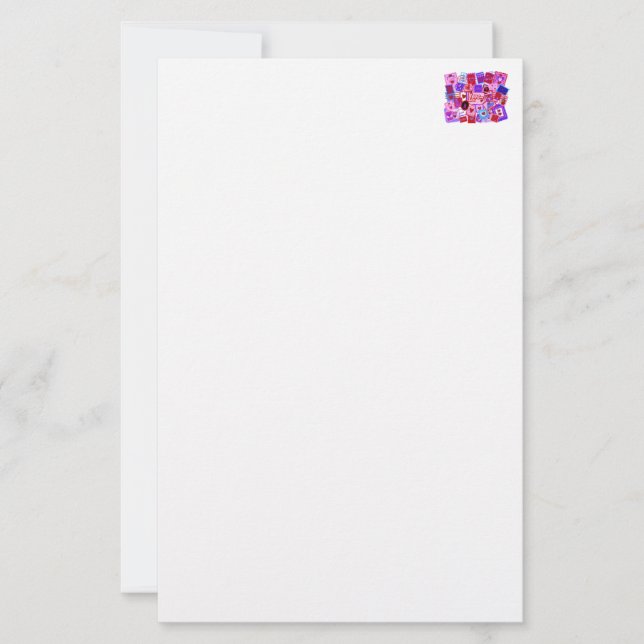 Valentine kärleksmail frimärken pappersvaror brevpapper (Framsida)
