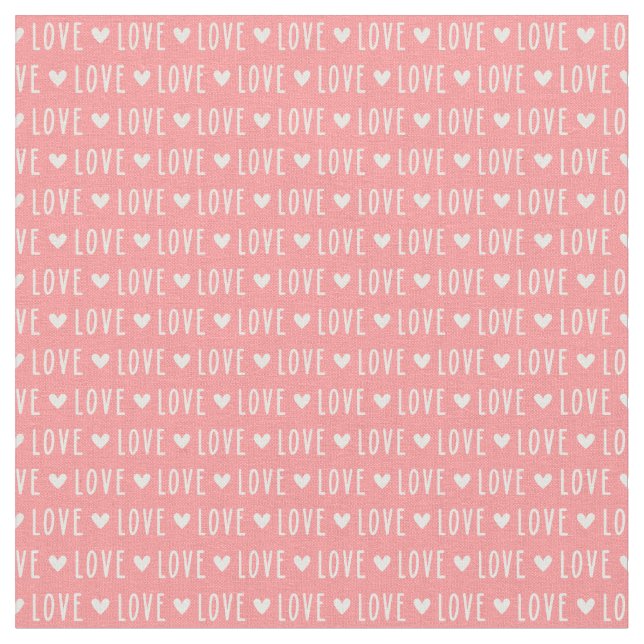 Valentine kärlekstext tryckt i korall tyg (Närbild)