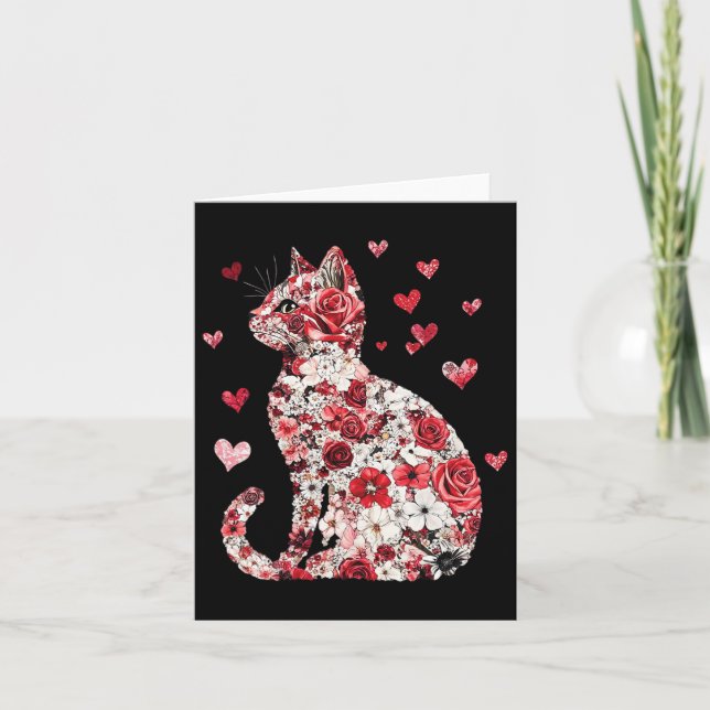 Valentine Katt Hjarta - Glad Meowentines  Kort (Framsida)
