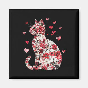 Valentine Katt Hjärtan - Glad Meowentines Magnet