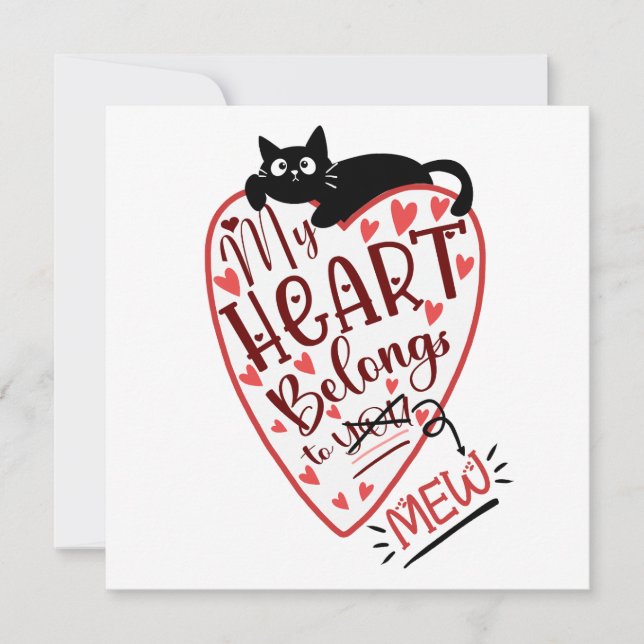 Valentine Katt Julkort – Kärlekstema Katt Kort (Framsida)