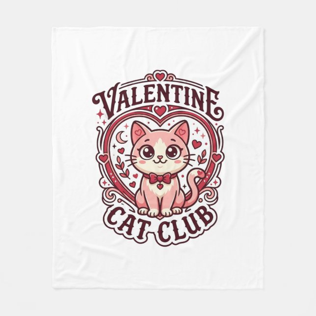 Valentine Katt Rolig Katt Älskare Design - Alla hj Fleecefilt (Framsidan)