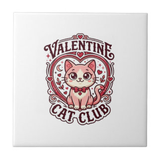 Valentine Katt Rolig Katt Älskare Design - Alla hj Kakelplatta