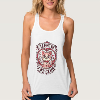 Valentine Katt Rolig Katt Älskare Design - Alla Hj Linne Med Racerback