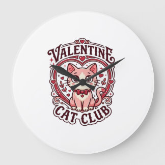 Valentine Katt Rolig Katt Älskare Design - Alla Hj Stor Klocka