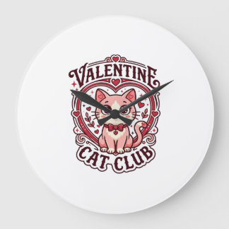 Valentine Katt Rolig Katt Älskare Design - Alla hj Stor Klocka