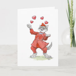 Valentine-katt som jonglerar kort