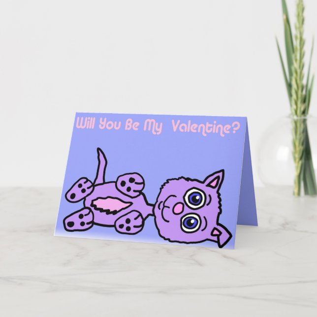 Valentine Kattunge Card Helgkort (Framsida)