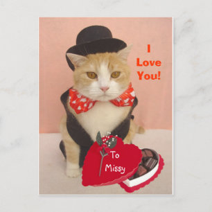 Valentine Kattunge Helg Vykort
