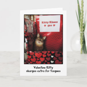 Valentine Kattunge Kissing Booth Greeting Card Helgkort